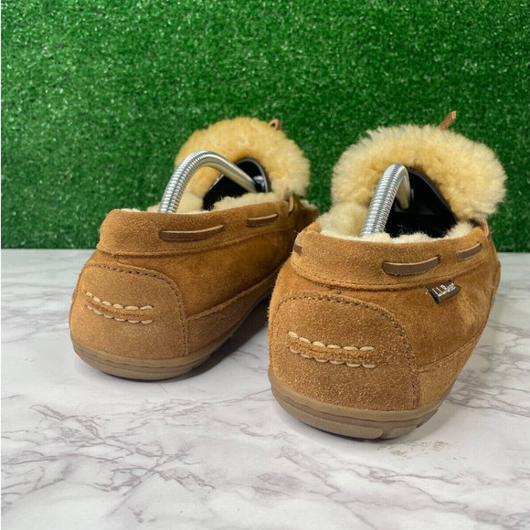 L.L. Bean Men's Wicked Good Moccasins Size 9 Wide Brown Slip On Shoes - Picture 5 of 10